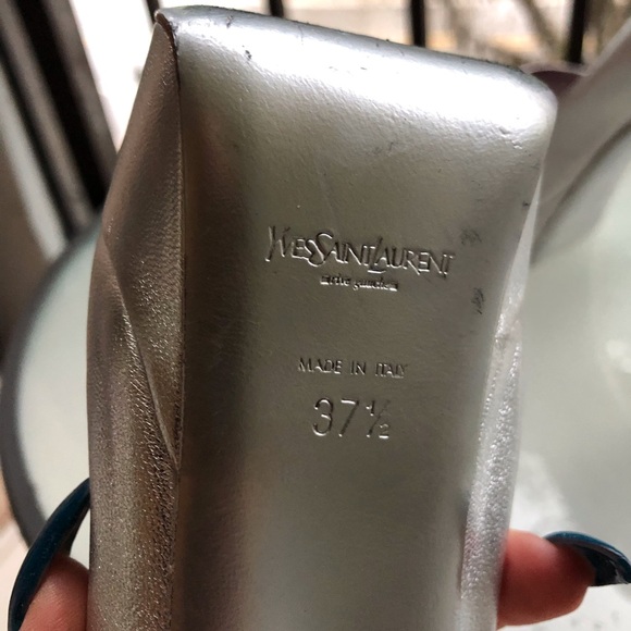 Bell heel silver pumps st. Laurent in great shape - Picture 5 of 6